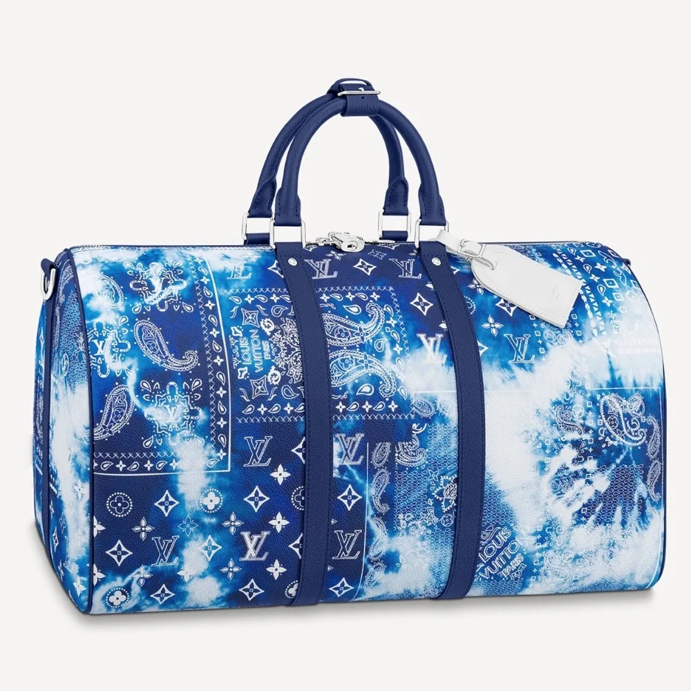 Louis Vuitton Leather Bandana Print Limited Edition Keepall 50B Duffle Bag